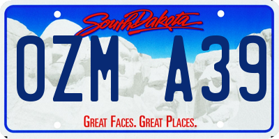 SD license plate 0ZMA39
