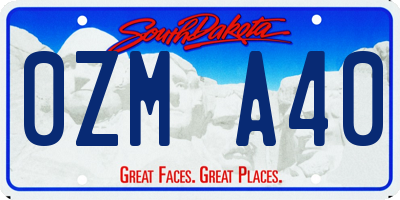 SD license plate 0ZMA40