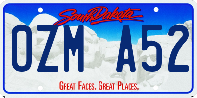 SD license plate 0ZMA52