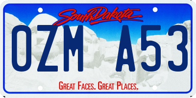 SD license plate 0ZMA53