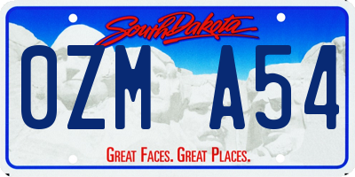 SD license plate 0ZMA54