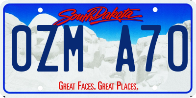 SD license plate 0ZMA70