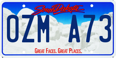 SD license plate 0ZMA73