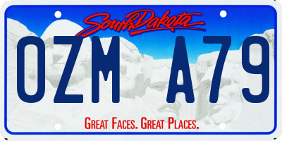 SD license plate 0ZMA79