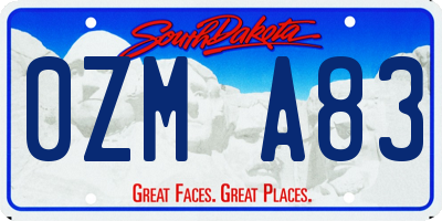 SD license plate 0ZMA83