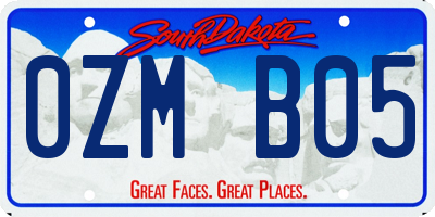 SD license plate 0ZMB05