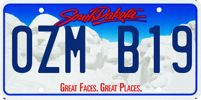 SD license plate 0ZMB19