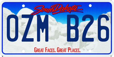 SD license plate 0ZMB26