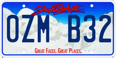 SD license plate 0ZMB32