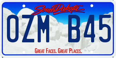 SD license plate 0ZMB45