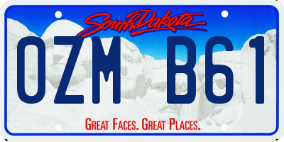 SD license plate 0ZMB61