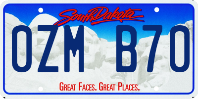 SD license plate 0ZMB70