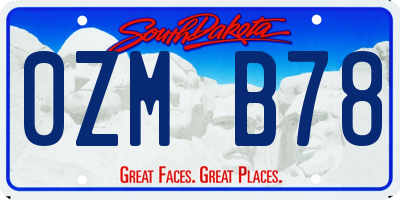 SD license plate 0ZMB78