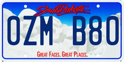 SD license plate 0ZMB80
