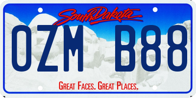 SD license plate 0ZMB88