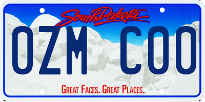 SD license plate 0ZMC00