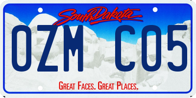 SD license plate 0ZMC05