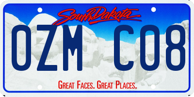 SD license plate 0ZMC08