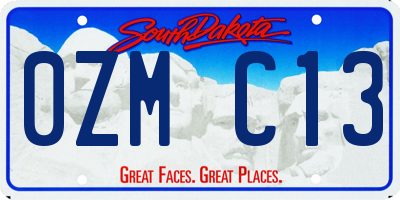SD license plate 0ZMC13