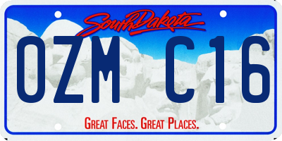 SD license plate 0ZMC16