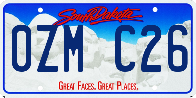 SD license plate 0ZMC26
