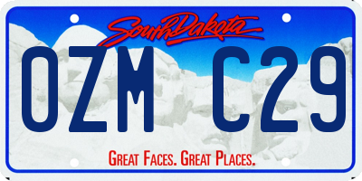 SD license plate 0ZMC29