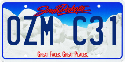 SD license plate 0ZMC31