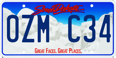 SD license plate 0ZMC34