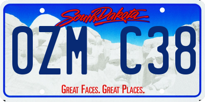 SD license plate 0ZMC38