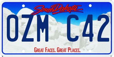 SD license plate 0ZMC42