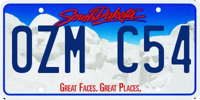 SD license plate 0ZMC54
