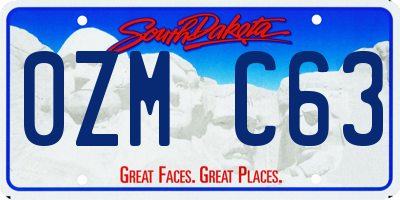 SD license plate 0ZMC63