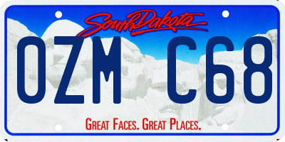 SD license plate 0ZMC68