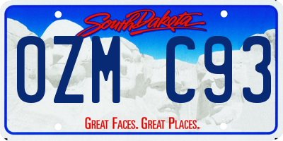 SD license plate 0ZMC93