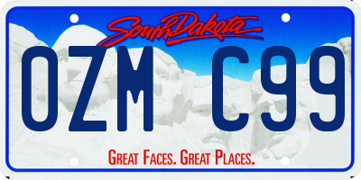 SD license plate 0ZMC99