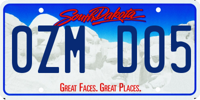SD license plate 0ZMD05