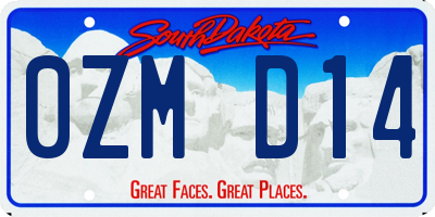 SD license plate 0ZMD14