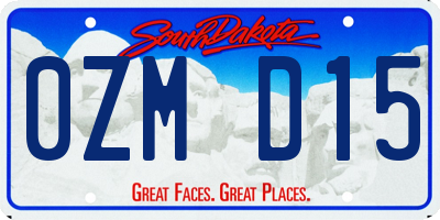 SD license plate 0ZMD15