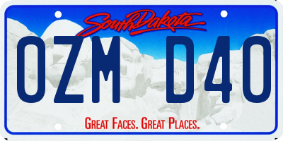 SD license plate 0ZMD40