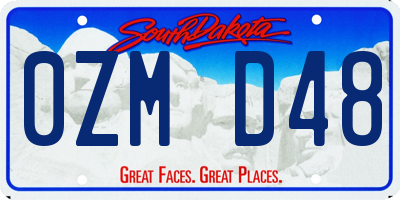 SD license plate 0ZMD48