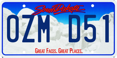 SD license plate 0ZMD51