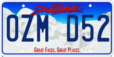 SD license plate 0ZMD52