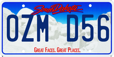 SD license plate 0ZMD56