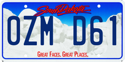 SD license plate 0ZMD61
