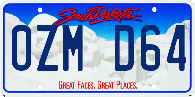 SD license plate 0ZMD64