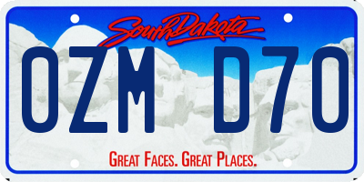 SD license plate 0ZMD70