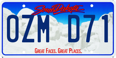 SD license plate 0ZMD71
