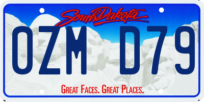 SD license plate 0ZMD79