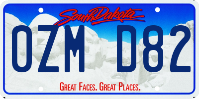 SD license plate 0ZMD82