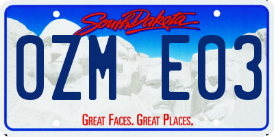 SD license plate 0ZME03